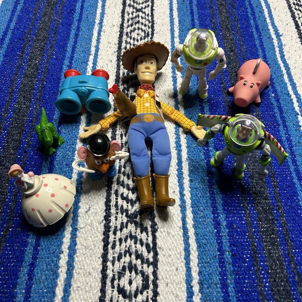 Disney Pixar Toy Story Lot of 8 Figures Woody Buzz Hamm Rex Bo Peep Lenny